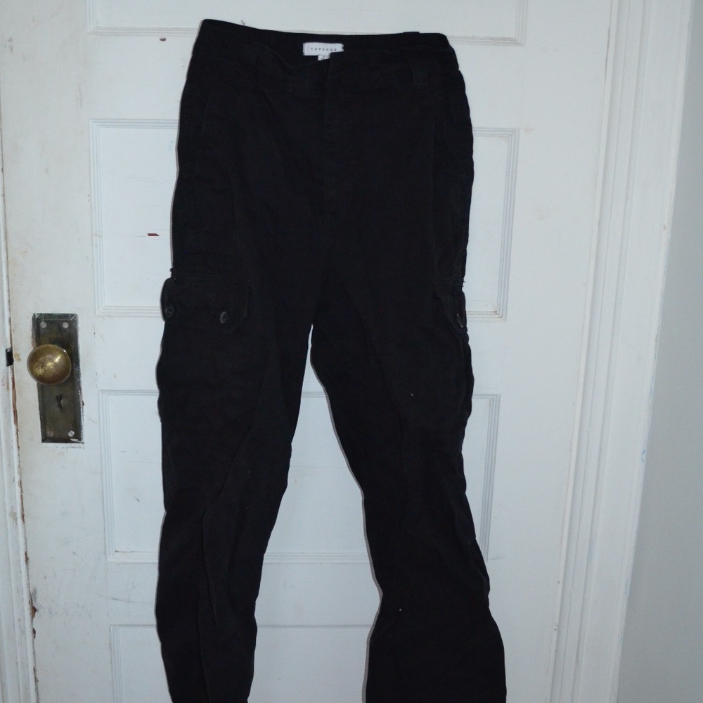 high waisted black baggy cargo pants